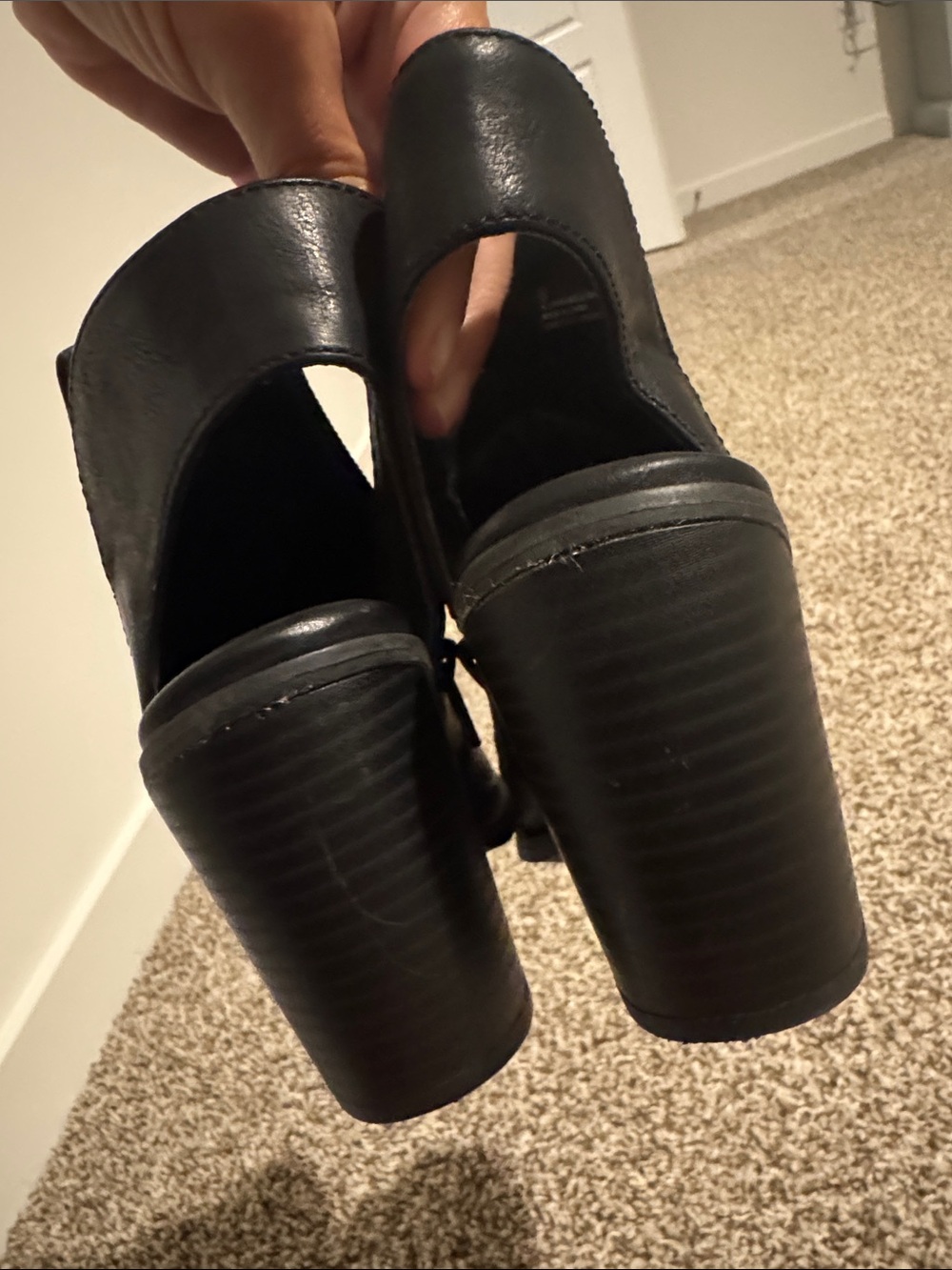 Donald J Pliner Black Leather Peep Toe Western Booties Size 6 - Picture 10 of 10
